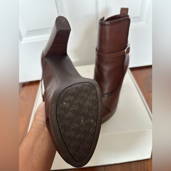 Ralph Lauren Brown Leather Booties; Size 7.5 - Picture 6 of 12